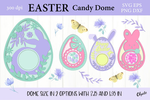 Happy Easter Candy Dome Bundle. Easter Egg Holder SVG. SVG Olga Terlyanskaya 