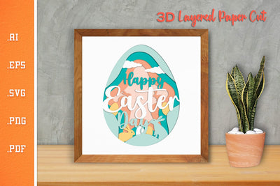 Happy Easter Day - 3D Layered Paper Cut SVG 2 SVG Slim Studio 