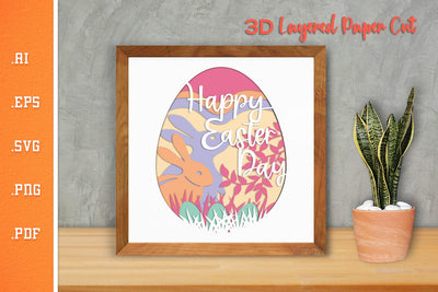 Happy Easter Day 3D Layered Paper Cut SVG1 SVG Slim Studio 