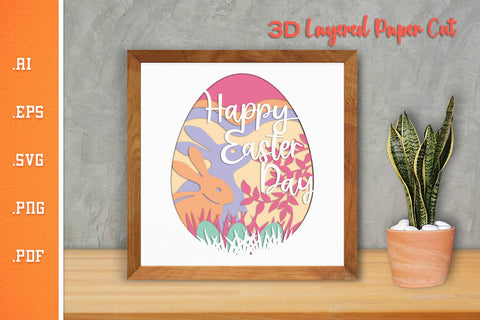Happy Easter Day 3D Layered Paper Cut SVG1 SVG Slim Studio 
