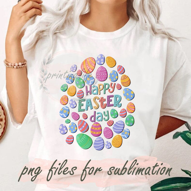 Happy Easter Day Design Png, Easter Bunny Png, Easter Eggs Sublimation Png, Bunny Digital Png, Easter Day Sublimation Design, Instant Download Sublimation PrintingLife 