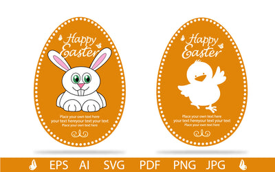 Happy Easter Day Flat Background Design SVG naemmiah021 