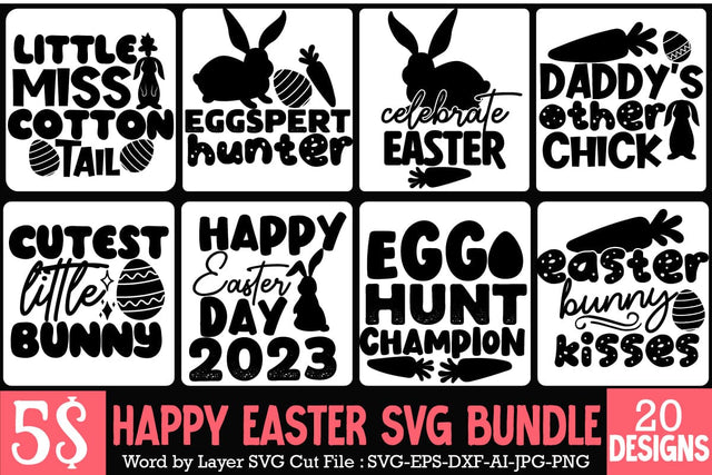 Happy Easter Day SVG Bundle, Easter Day SVG Cut File, Easter Day SVG Bundle Quotes ,Happy Easter Sublimation Bundle SVG BlackCatsMedia 