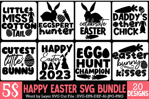 Happy Easter Day SVG Bundle, Easter Day SVG Cut File, Easter Day SVG Bundle Quotes ,Happy Easter Sublimation Bundle SVG BlackCatsMedia 