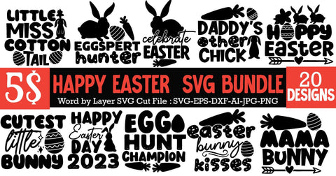 Happy Easter Day SVG Bundle, Easter Day SVG Cut File, Easter Day SVG Bundle Quotes ,Happy Easter Sublimation Bundle SVG BlackCatsMedia 