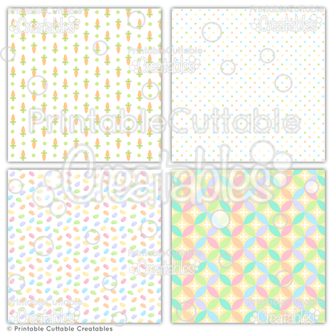 Happy Easter Digital Patterns Pack Printable Cuttable Creatables 