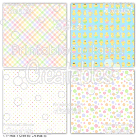 Happy Easter Digital Patterns Pack Printable Cuttable Creatables 