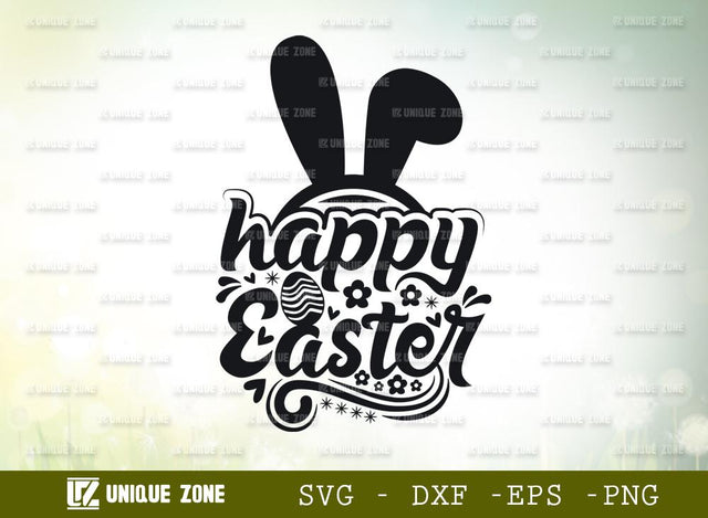 Happy Easter | Easter Bunny | Bunny Ears | Heart Shape | T-shirt Design SVG Unique Zone 