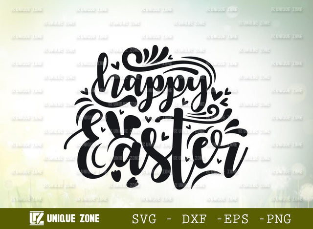 Happy Easter | Easter Bunny | Bunny Ears | Heart Shape | T-shirt Design SVG Unique Zone 