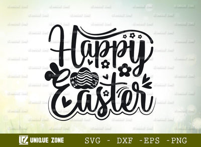 Happy Easter | Easter Bunny | Bunny Ears | Heart Shape | T-shirt Design SVG Unique Zone 