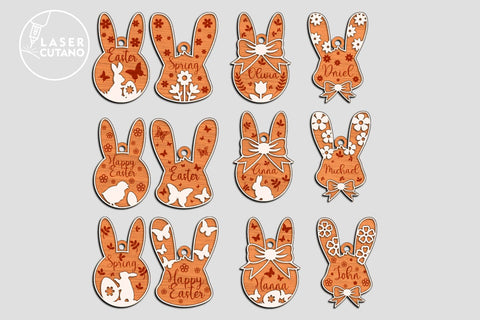 Happy Easter Egg Holder SVG Multilayer Laser Cut File, Mandala, Sign SVG, 3D Designs, Mini Design Bundles SVG LaserCutano 