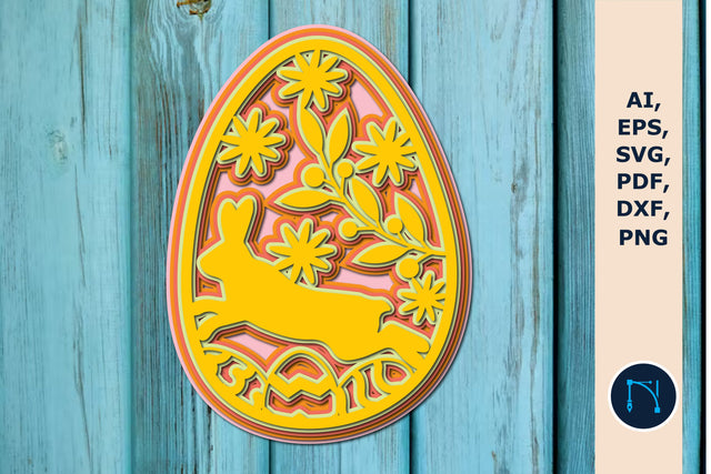 Happy Easter egg SVG, 3d layer egg SVG SVG MD JOYNAL ABDIN 