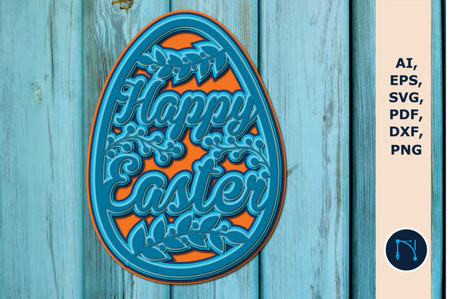 Happy Easter egg SVG, 3d layer egg SVG SVG MD JOYNAL ABDIN 