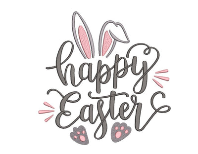 Happy Easter Embroidery Design, Bunny Ears Embroidery File, 4 sizes Embroidery/Applique DESIGNS Nino Nadaraia 