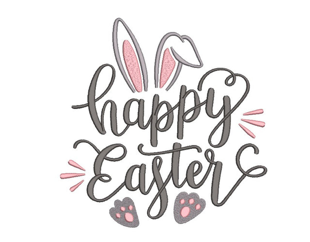 Happy Easter Embroidery Design, Bunny Ears Embroidery File, 4 sizes Embroidery/Applique DESIGNS Nino Nadaraia 