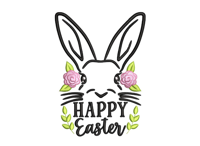 Happy Easter Embroidery File, Bunny Embaoidery Design, 4 sizes, Instant Download Embroidery/Applique DESIGNS Nino Nadaraia 