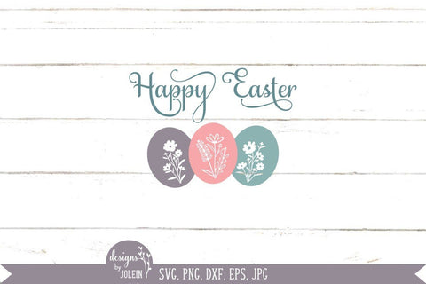 Happy Easter Floral Eggs SVG Designs by Jolein 
