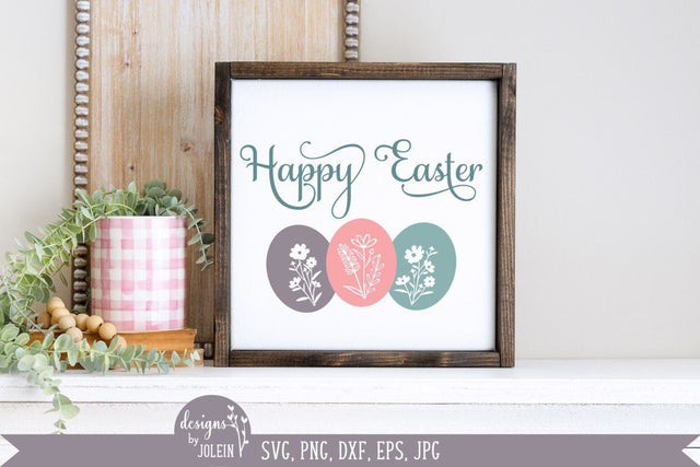 Happy Easter Floral Eggs SVG Designs by Jolein 