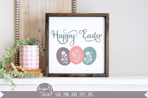 Happy Easter Floral Eggs SVG Designs by Jolein 
