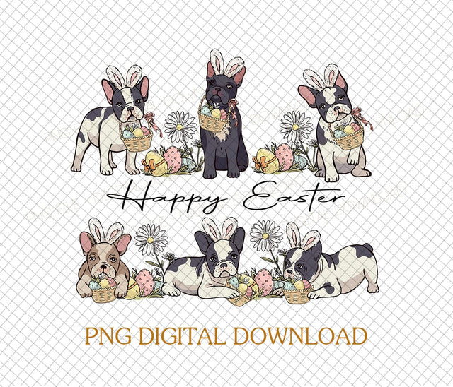 Happy Easter funny French Bulldog puppy png,Easter gift shirt png, Frenchie lover gift, Easter egg,Easter Bunny png, PNG shirt SVG DiamondDesign 