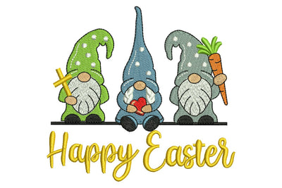 Happy Easter Gnomes Embroidery Design, Spring Embroidery Designs Embroidery/Applique DESIGNS NextEmbroidery 