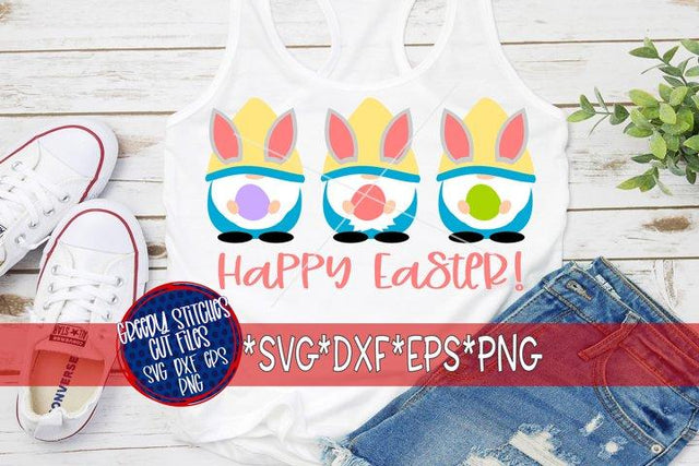 Happy Easter Gnomes SVG DXF EPS PNG SVG Greedy Stitches 