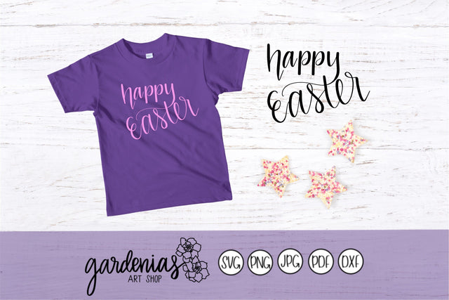 Happy Easter Hand Lettered SVG Gardenias Art Shop 