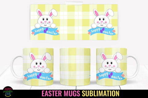 Happy Easter I Easter Mug Sublimation Design PNG Sublimation Happy Printables Club 