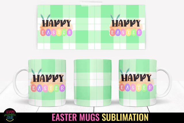 Happy Easter I Easter Mug Sublimation I Easter Mug Wrap PNG Sublimation Happy Printables Club 