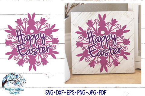 Happy Easter Mandala SVG SVG Wispy Willow Designs 