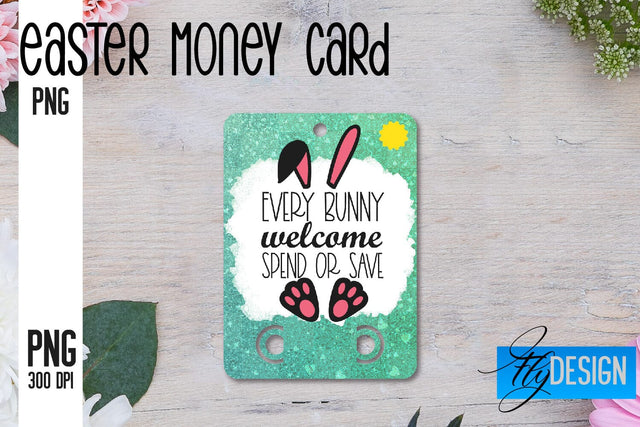 Happy Easter Money Card PNG Design | Easter Money Holder | Egg PNG Sublimation Fly Design 