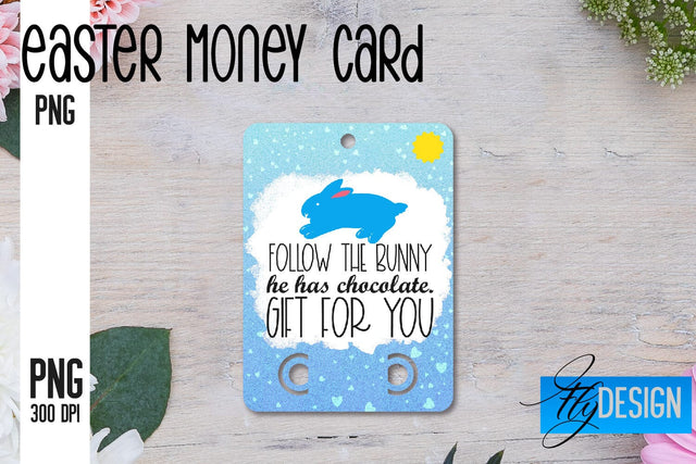 Happy Easter Money Card PNG Design | Easter Money Holder | Egg PNG Sublimation Fly Design 