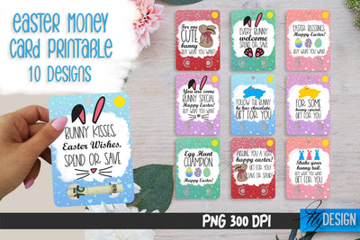 Happy Easter Money Card PNG Design | Easter Money Holder | Egg PNG Sublimation Fly Design 