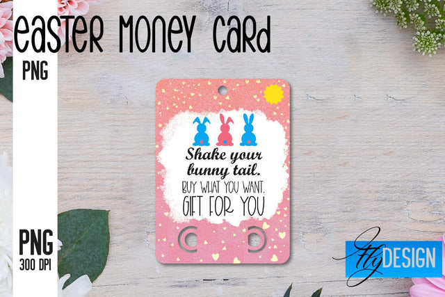 Happy Easter Money Card PNG Design | Easter Money Holder | Egg PNG Sublimation Fly Design 