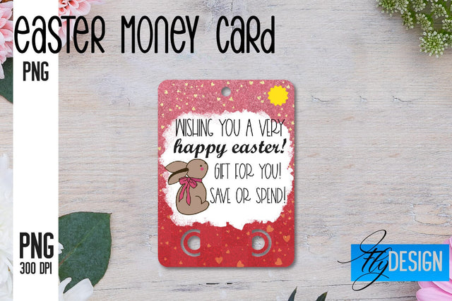 Happy Easter Money Card PNG Design | Easter Money Holder | Egg PNG Sublimation Fly Design 