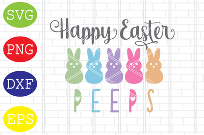 Happy Easter Peeps (2) Svg, Bunny Svg, Easter Bunny Svg, Happy Easter Svg, Png, Eps, Dxf Files SVG DigitalSvgFiles 
