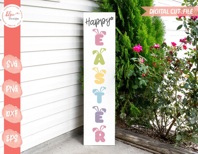 Happy Easter Porch Sign - SVG, PNG, DXF, EPS SVG Elsie Loves Design 
