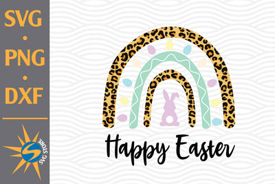 Happy Easter Rainbow Leopard SVG, PNG, DXF Digital Files Include SVG SVGStoreShop 