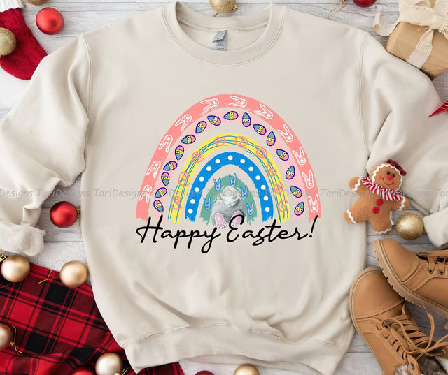Happy Easter Rainbow PNG sublimation design Sublimation ToriDesigns 