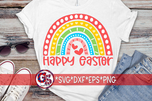 Happy Easter Rainbow SVG DXF EPS PNG SVG Greedy Stitches 