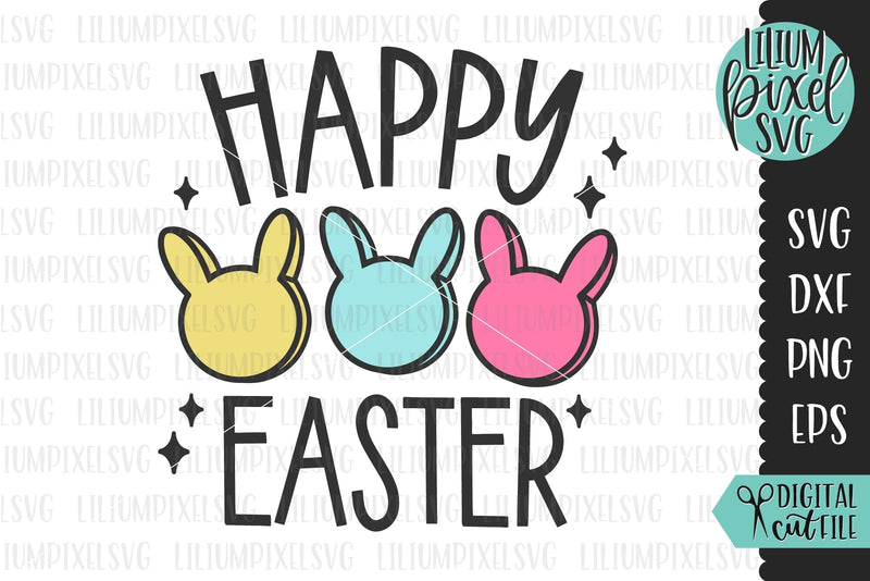 Happy Easter - Retro Bunnies SVG Lilium Pixel SVG 