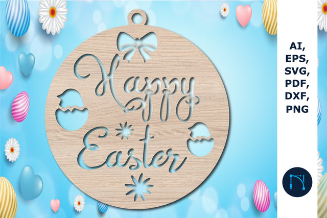 Happy Easter round Sign laser-cut SVG SVG MD JOYNAL ABDIN 