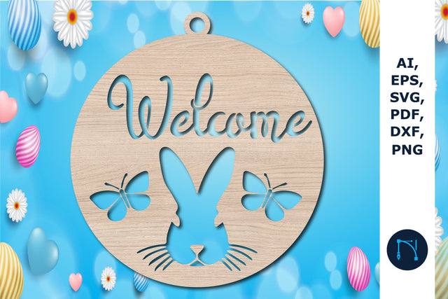 Happy Easter round Sign laser-cut svg SVG MD JOYNAL ABDIN 