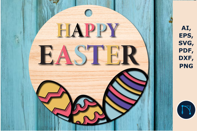 Happy Easter Sign for Door Decor SVG SVG MD JOYNAL ABDIN 