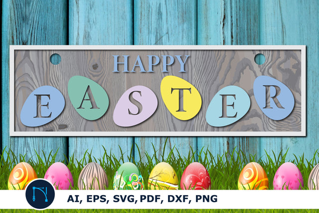Happy Easter Sign for Door Decor SVG SVG MD JOYNAL ABDIN 