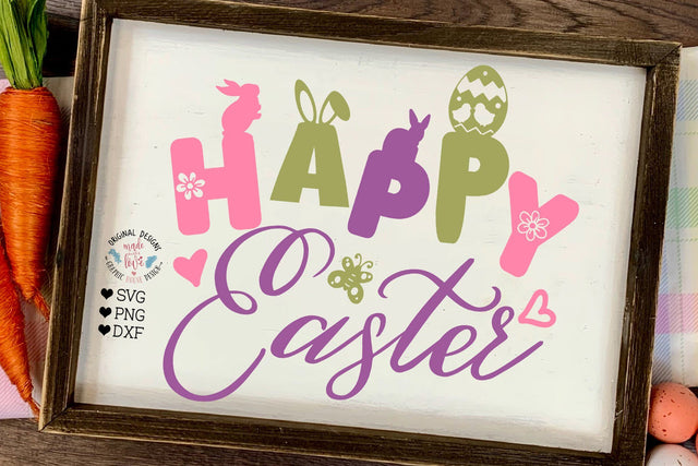Happy Easter Sign SVG Graphic House Design 