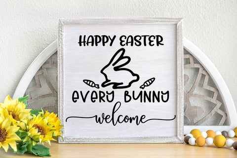 Happy Easter Sign SVG I Easter SVG I Easter Cut Files SVG Happy Printables Club 
