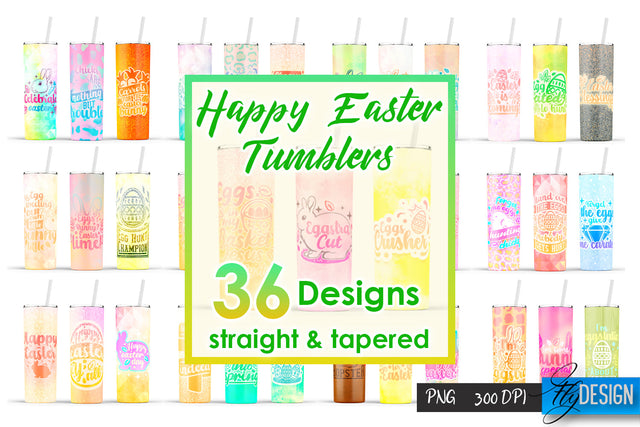 Happy Easter Sublimation |Bunny 20 Oz Tumbler | Egg Hunt PNG Sublimation Fly Design 