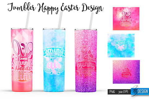 Happy Easter Sublimation |Bunny 20 Oz Tumbler | Egg Hunt v.2 Sublimation Fly Design 