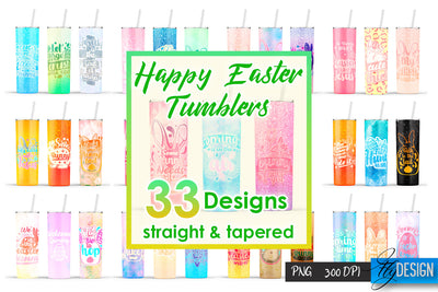 Happy Easter Sublimation |Bunny 20 Oz Tumbler | Egg Hunt v.2 Sublimation Fly Design 